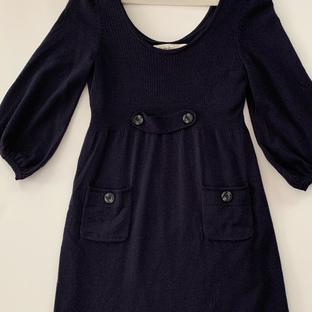 Blue merino wool dress